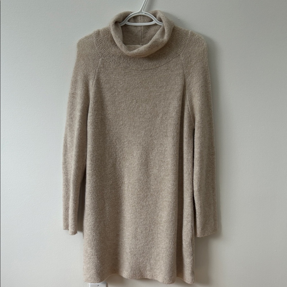 Zara Beige Cowl Neck Dress